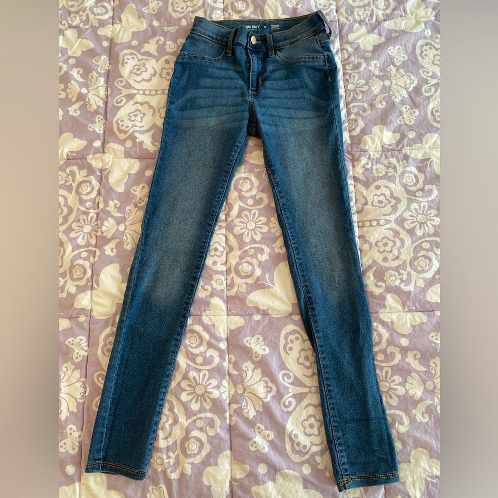 Old Navy ballerina jeggings Size 14 Built-in Tough 360 Stretch Button Fly Zipper